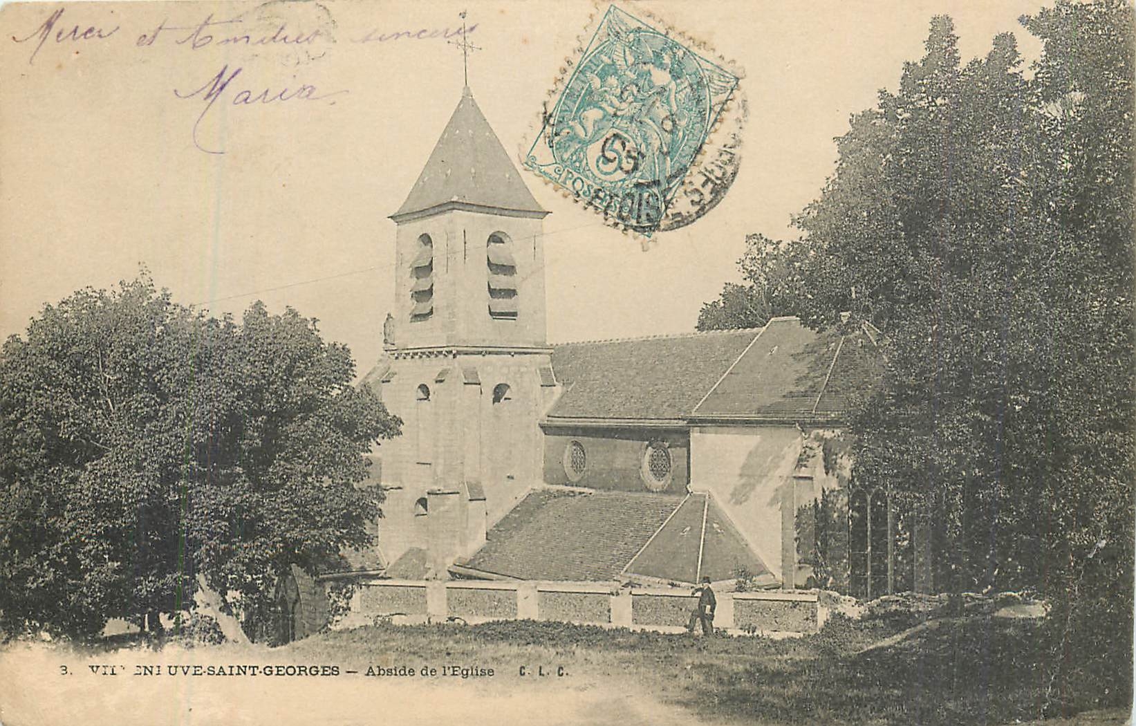 CPA Villeneuve Saint Georges Abside de l'eglise 