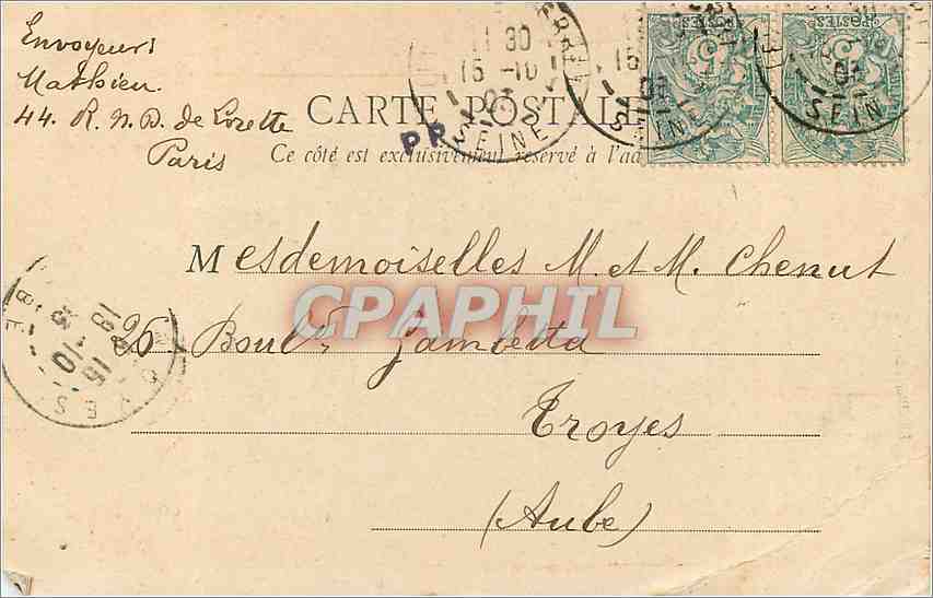 CPA Levallois Perret l'Hotel de Ville  — Verso
