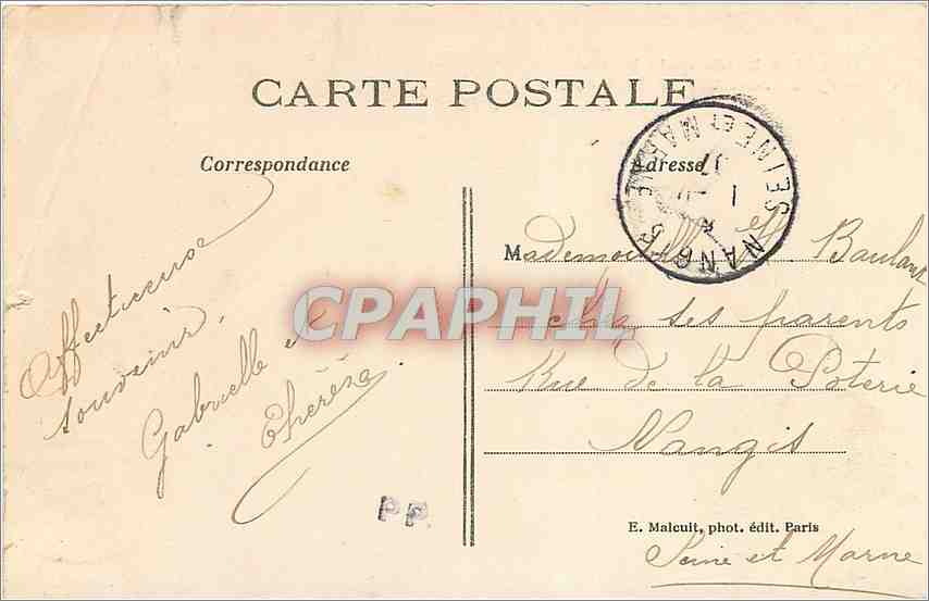 CPA Les Bords de la Marne Canotage de Joinville a Nogent  — Back