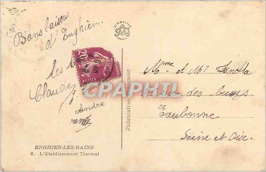 L'Établissement Thermal — Enghien-les-Bains — Éditeur : Labeille, Paris — Rückseite