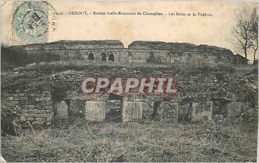CPA Orrouy Ruines Gallo Romoines de Champlieu les Bains et le Theatre 