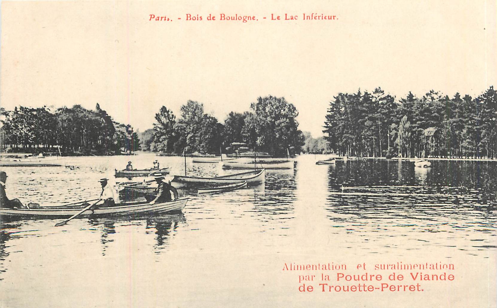 CPA Paris Bois de Boulogne le Lac Inferieur Poudre de viande de Trouette Perret
