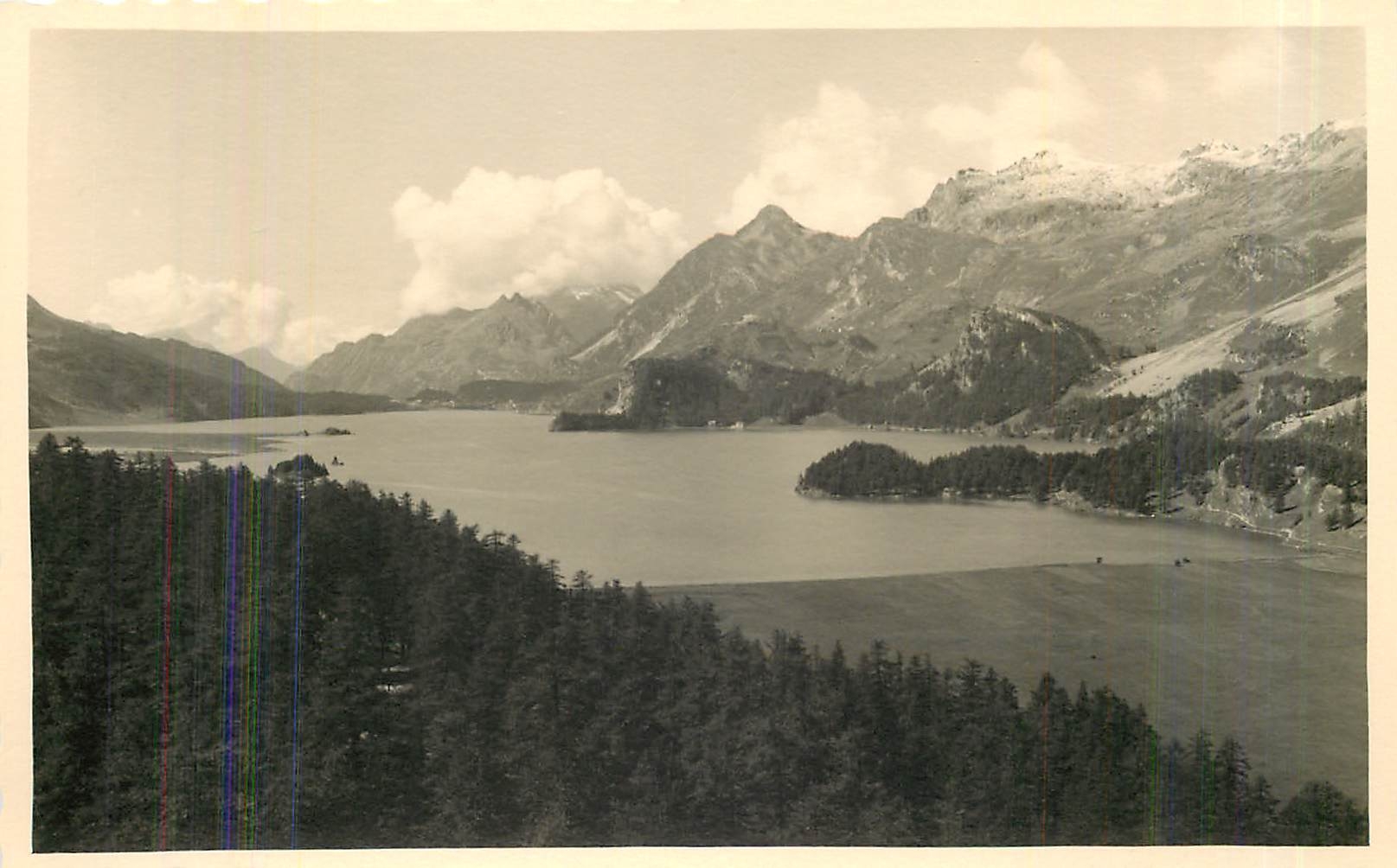 CPA Sils im Engadin Blick uber den silser See und den Bergeskranz 