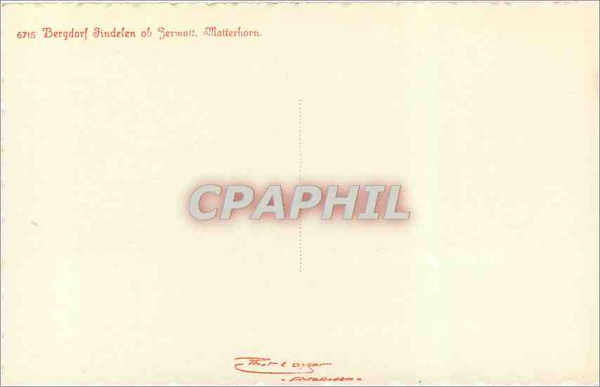 CPA Bergdorf Findelen Ob Zermatt Motterhorn  — Rückseite