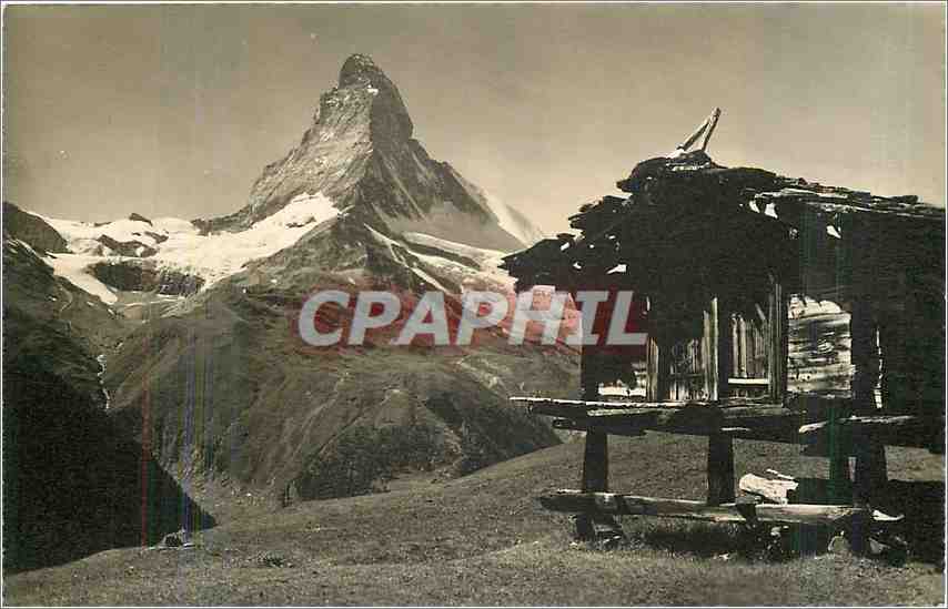 CPA Zermatt Stadel bei Findelen Matterhorn 