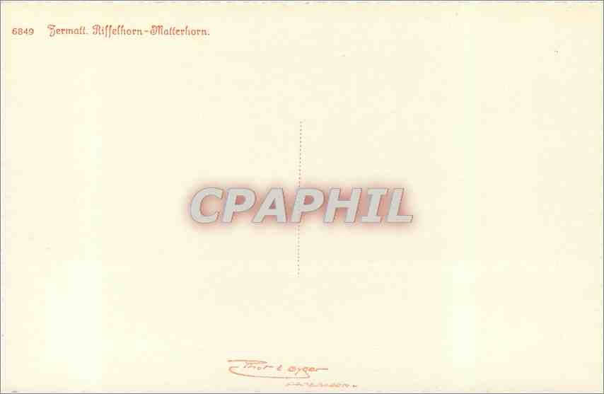 CPA Zermatt Riffelhorn Motterhorn  — Rückseite