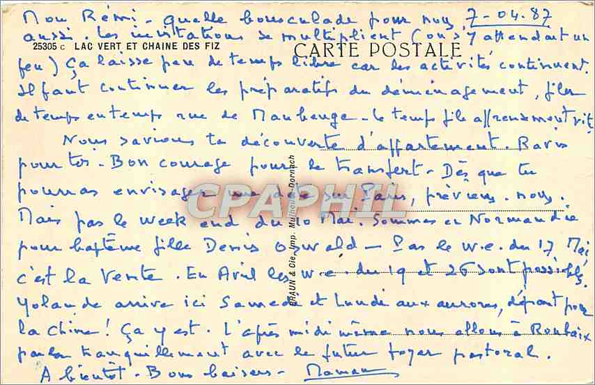 CPM Lac Vert et Chaine des Fiz  — Back