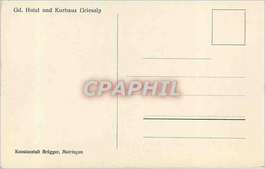 CPM Beim Kurha us Griesalp Gd Hotel und Kurhaus Griesalp  — Rückseite