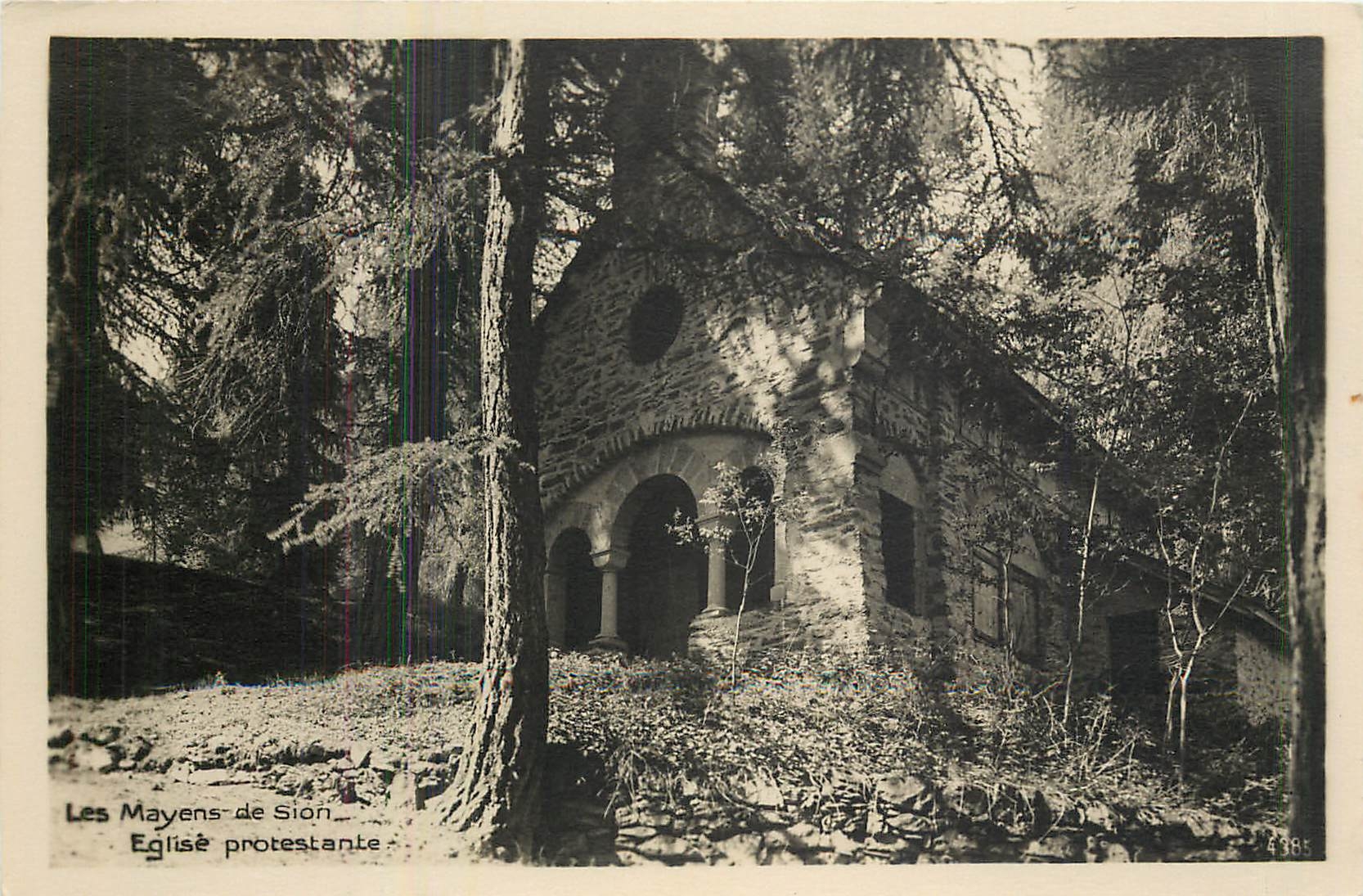 CPA Les Mayens de Sion Eglise protestante 