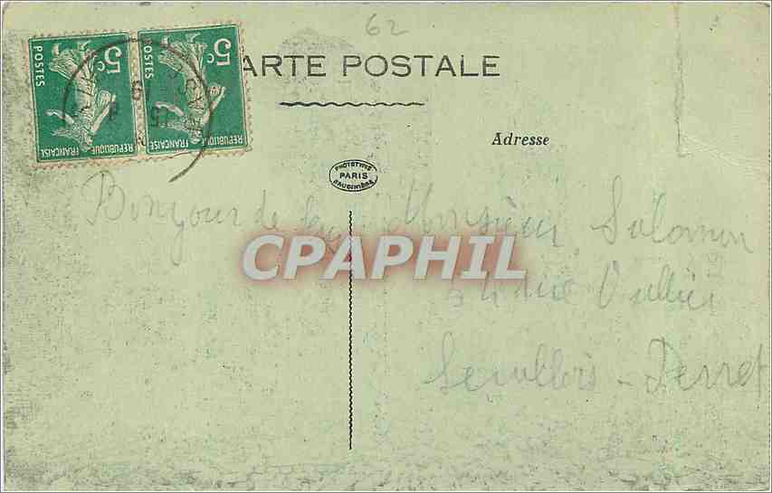 CPA Lens en ruines Anciennes tranchees rue Casimir Reugnier  — Back
