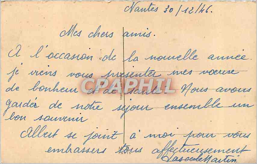 CPA Bonne et Heueruse Annee  — Verso