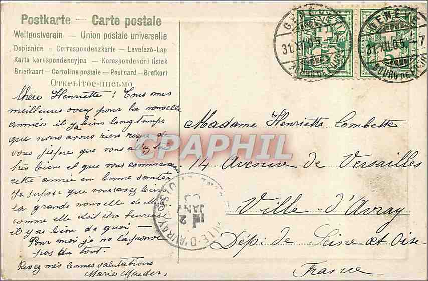CPA Bonne Annee  — Verso