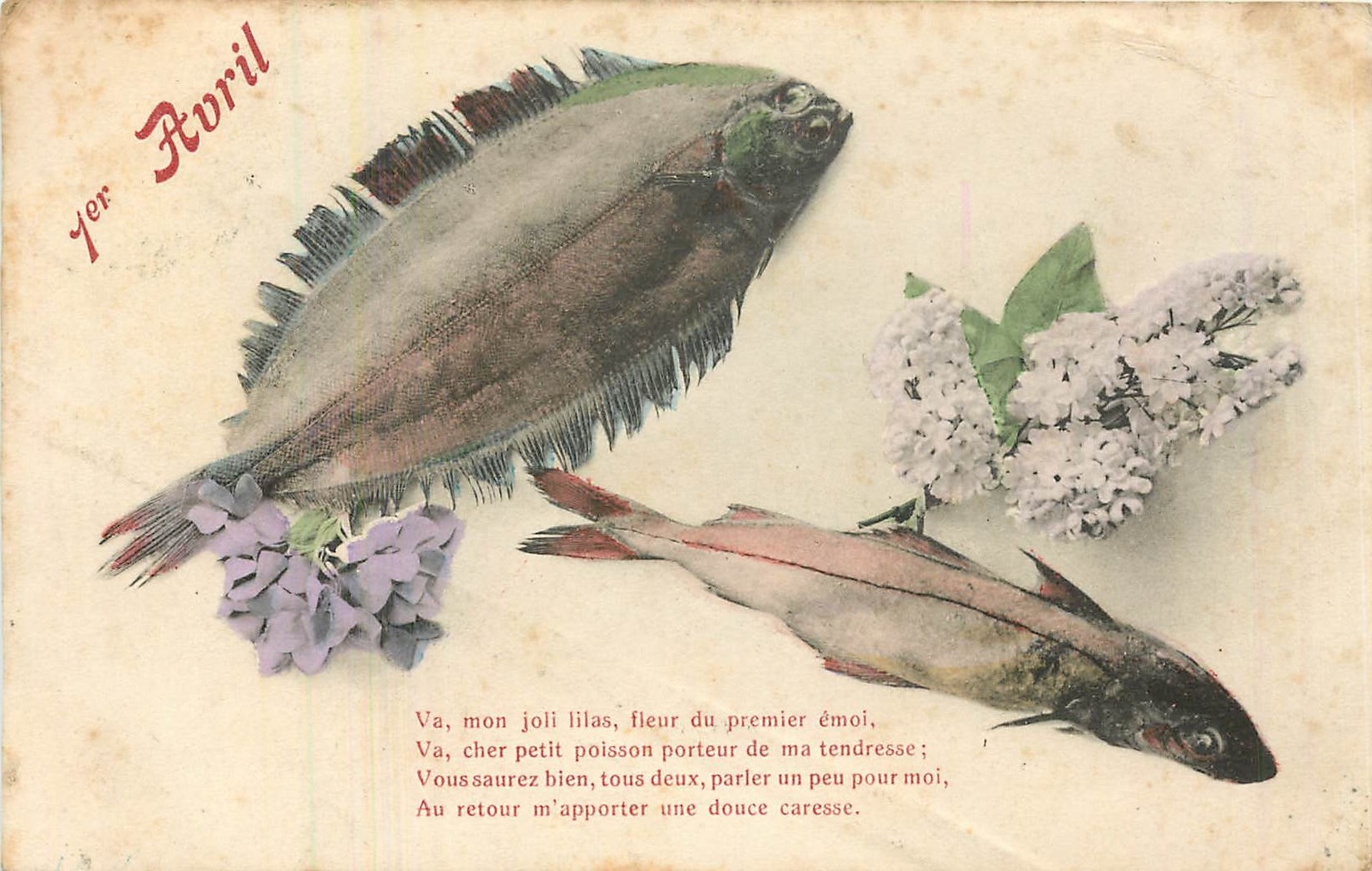 CPA 1er Avril Poissons