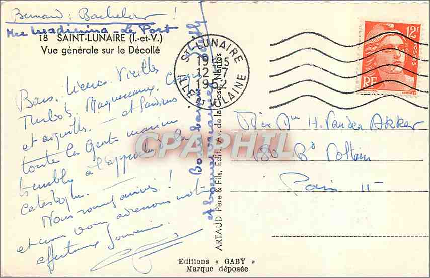 CPM Saint Lunaire I et V vue generale sur le Decolle  — Rückseite