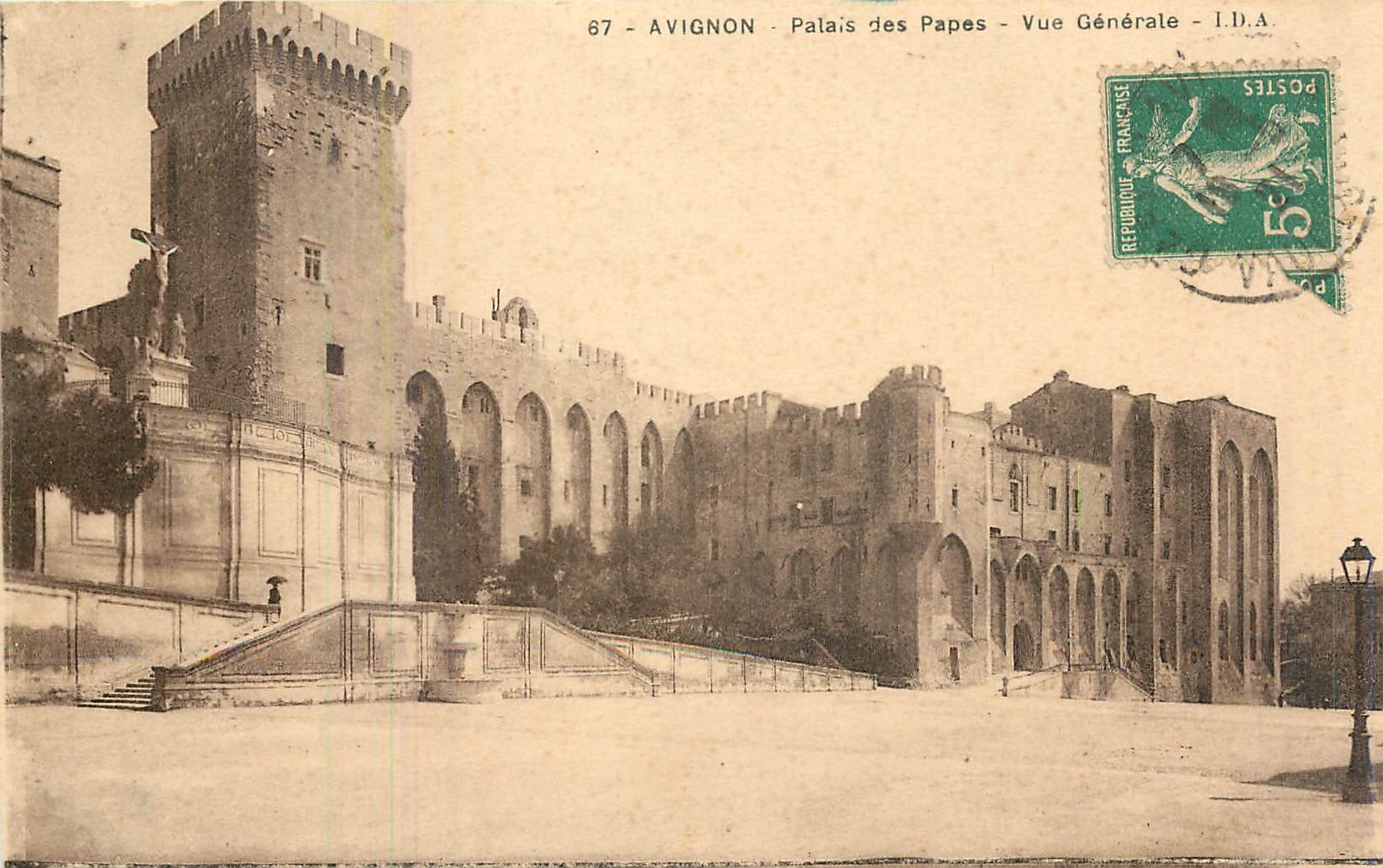 CPA Avignon Palais des papes vue generale 