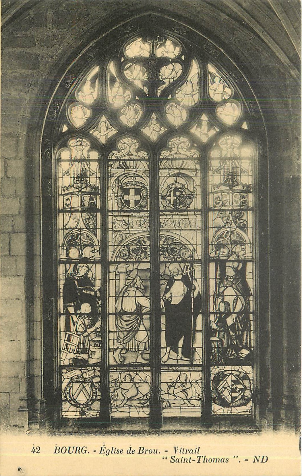 CPA Bourg Eglise de Brou Vitrail Saint Thomas 
