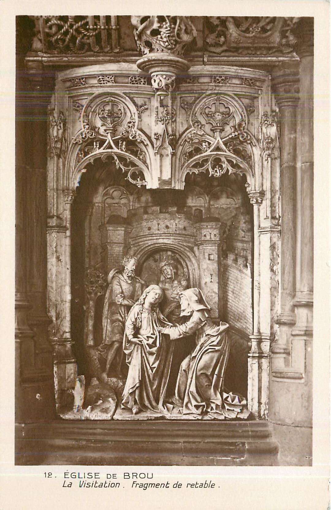 CPA Eglise de Brou la Visitation Fragment de retable 