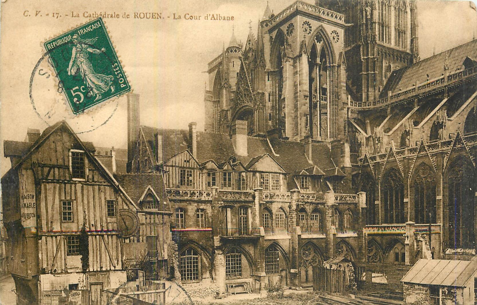 CPA La Cathedrale de Rouen la Cour d'Albaue 