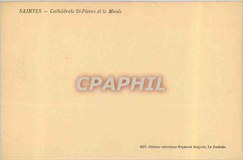 CPA Saintes Cathedrale St Pierre et le Musee  — Back