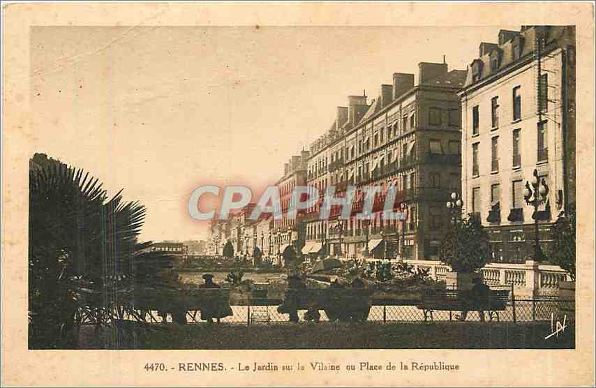 Rennes - Le Jardin sur la Vilaine ou Place de la République — éditeur Laurent & Cie, n° 4470