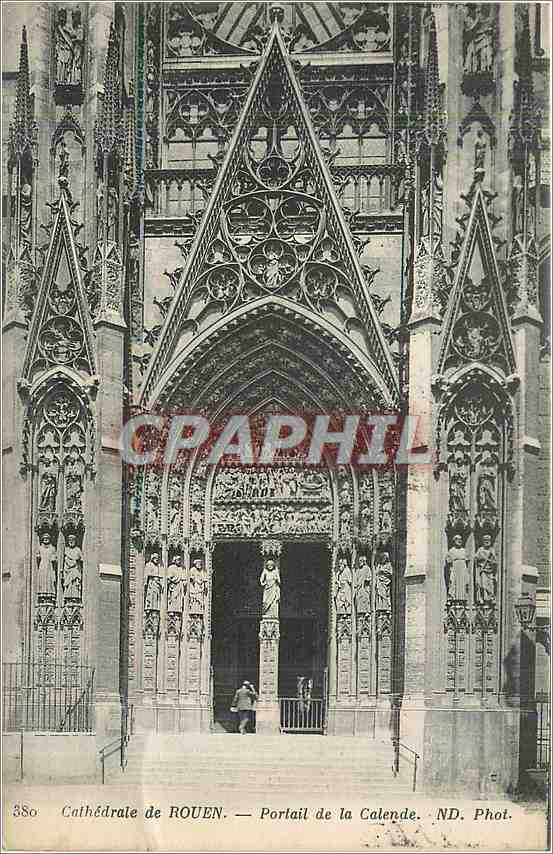 CPA Cathedrale de Rouen Portail de la Calende 