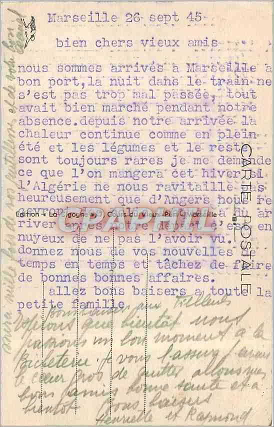 CPA Marseille la Corniche et le prophete  — Verso