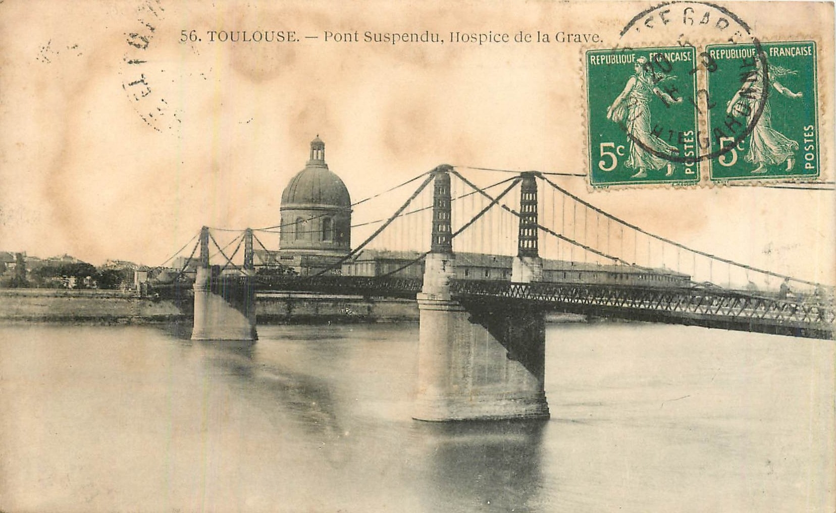 Toulouse — Pont suspendu, Hospice de la Grave — Éditeur non identifié, n° 56