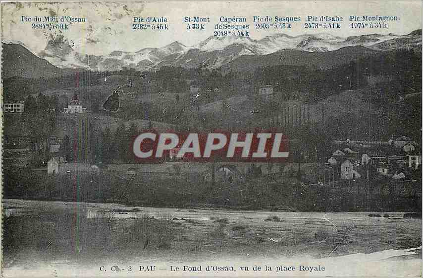 CPA Pau le Fond d'Ossau vu de la Place Royale 