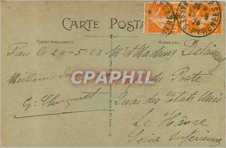 CPA Pau le Fond d'Ossau vu de la Place Royale  — Rückseite