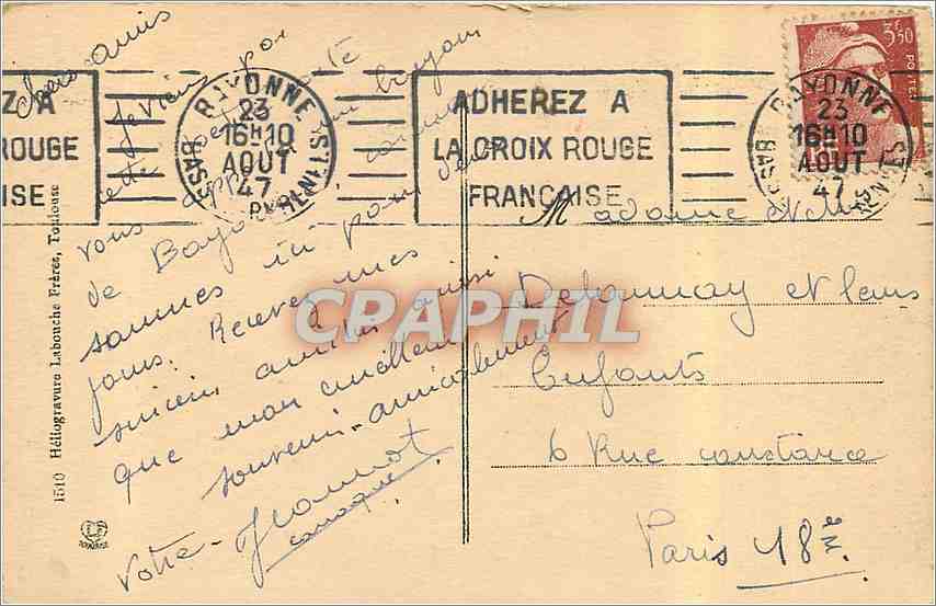 Bayonne - L'abside de la cathédrale — Héliogravure Hélio 9, éditée par Héliogravure Laboncha Frères — Rückseite