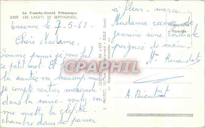CPM La Franche comte pittoresque les Lacets de Septmoncel  — Rückseite