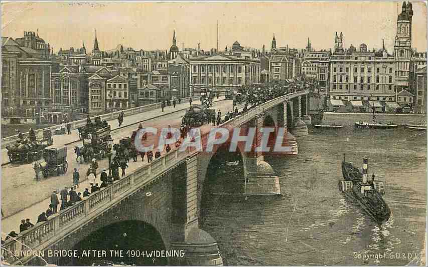 CPA London Bridge After the 1904 Widening 