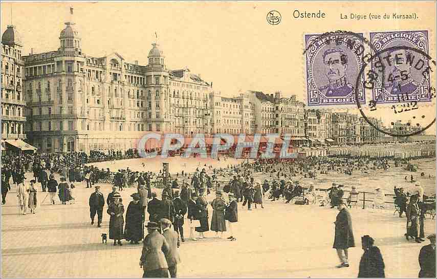 CPA Ostende la digue vue du Kursaal 
