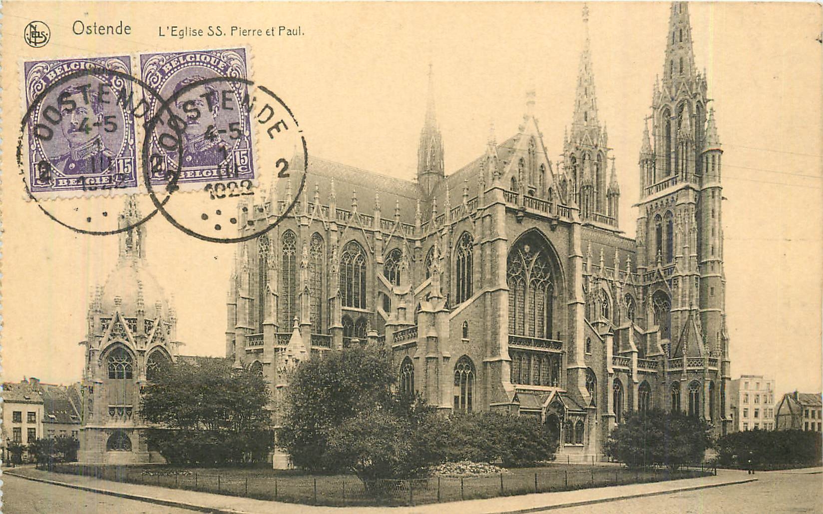 CPA Ostende l'eglise SS Pierre et Paul 