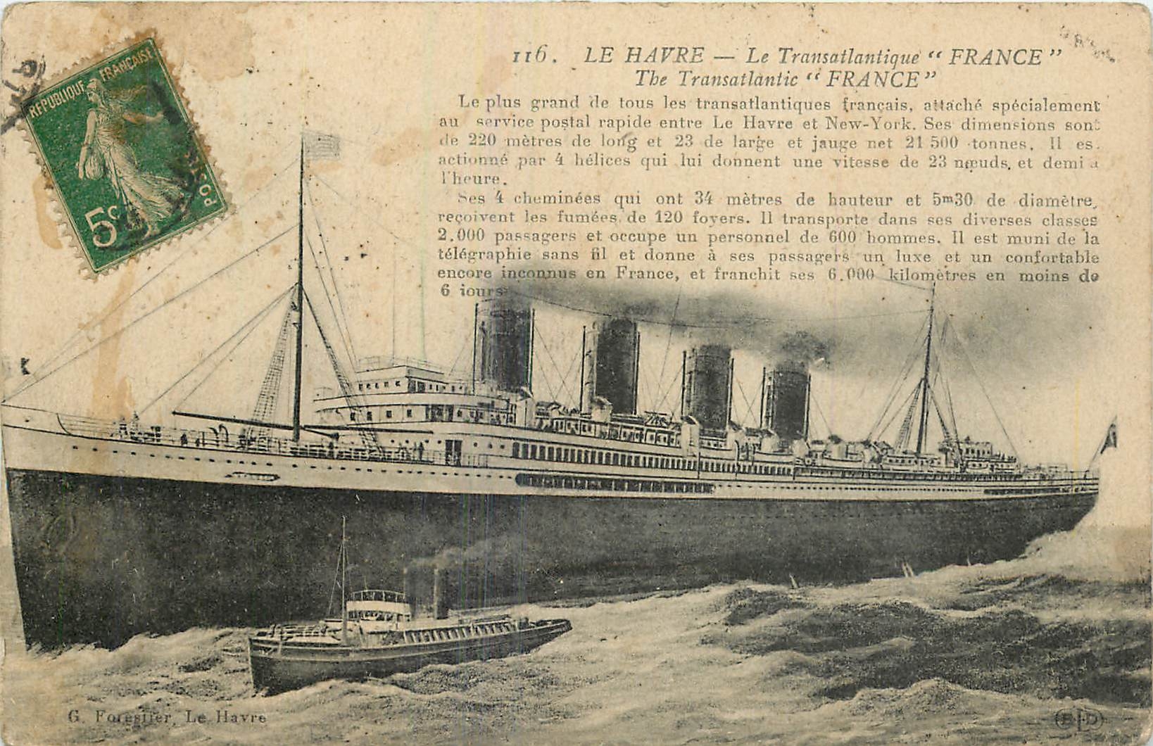 CPA Le Havre le Transatlantique France Bateaux