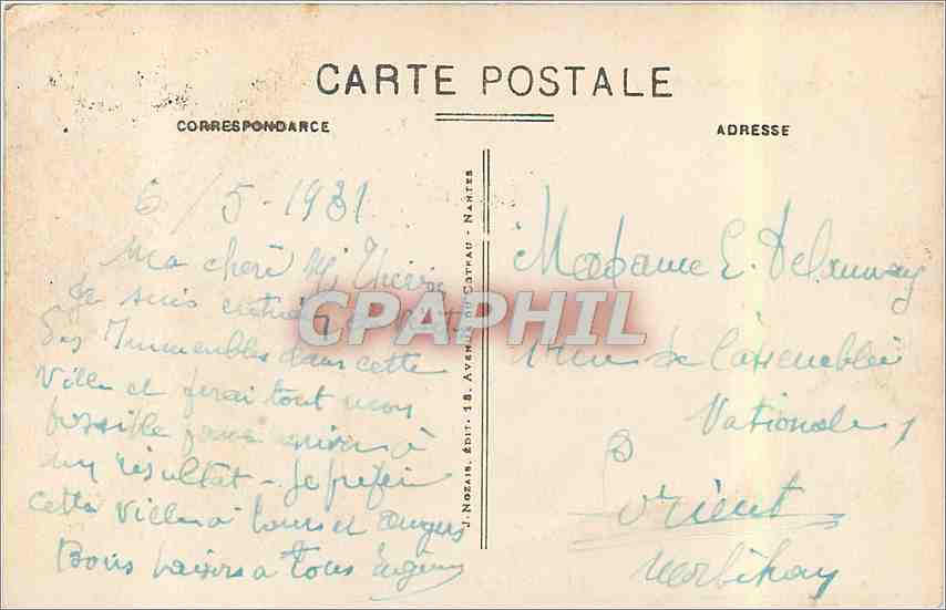 CPA Nantes la Porte Saint Pierre  — Rückseite