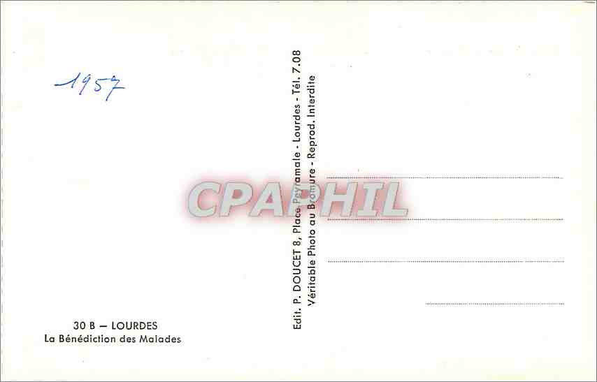 CPM Lourdes la Benediction des Malades  — Verso