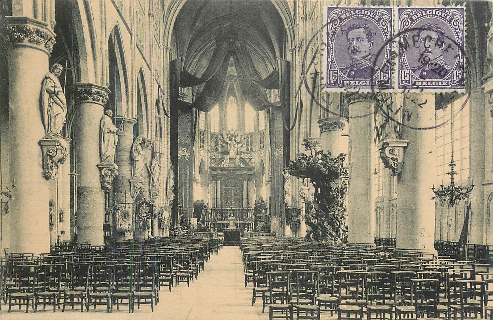 CPA Malines interieur de la metropole de St Rambaut apres la restauration provisoire des degats fait