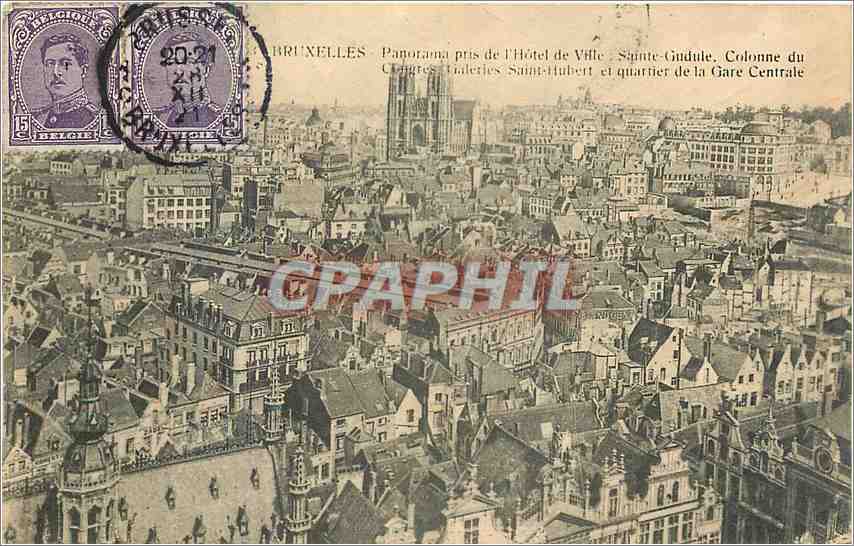 CPA Ostende panorama pris de l'hotel de Ville 