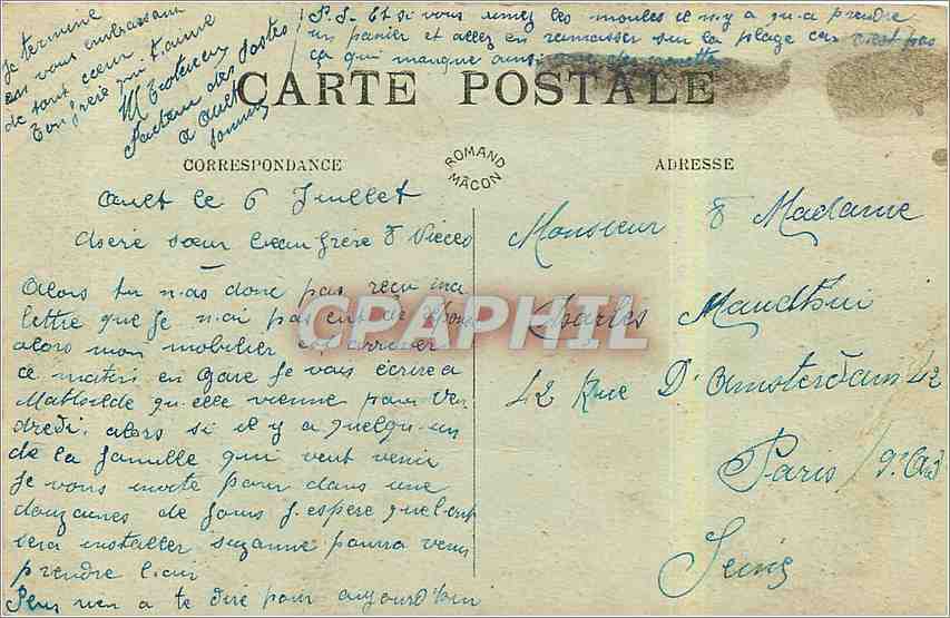 CPA Ault Somme le casino et la plage  — Back
