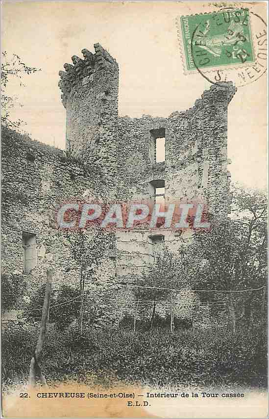 CPA Chevreuse Seine et Oise Interieur de la Tour Cassee 