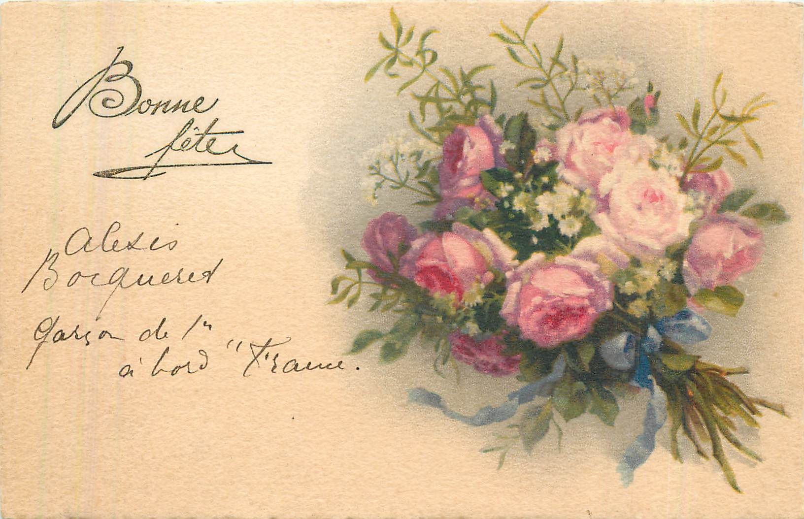 CPA Bonne Fete Fleurs
