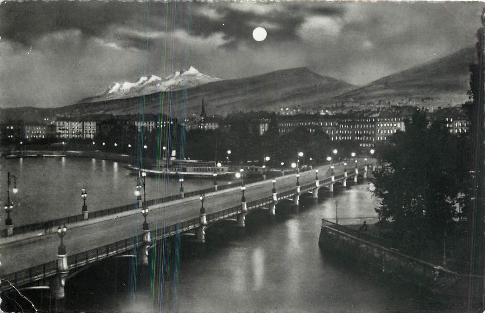 CPA Geneve la nuit 