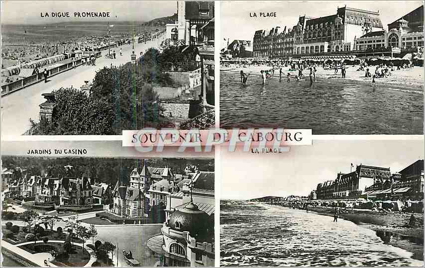CPM Souvenir de Cabourg la digue promenade la plage Jardins du Casino la plage 
