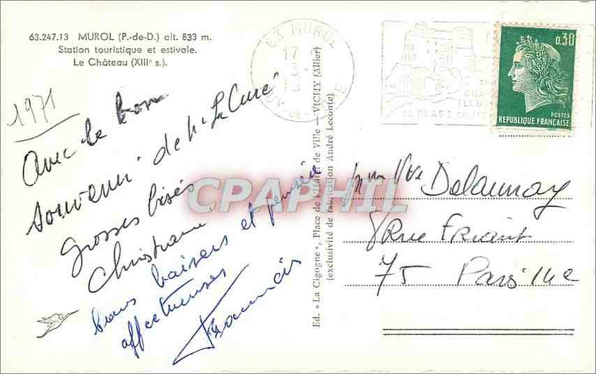 CPM Murol P de D station touristique et estivale le Chateau XIII S  — Verso