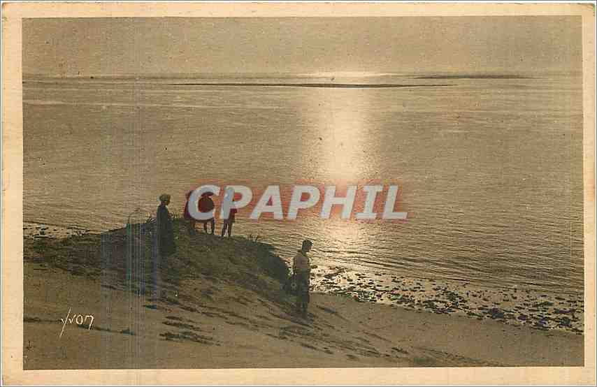 CPA Cote d'Argent Moulleau Arcachon Mer et Foret coucher de Soleil sur le Bassin d'Arcachon vue pris