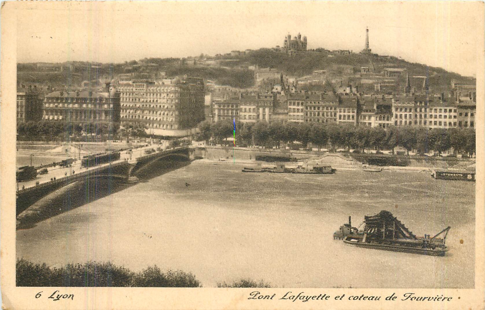 CPA Lyon Pont Lafayette et coteau de Fourviere 
