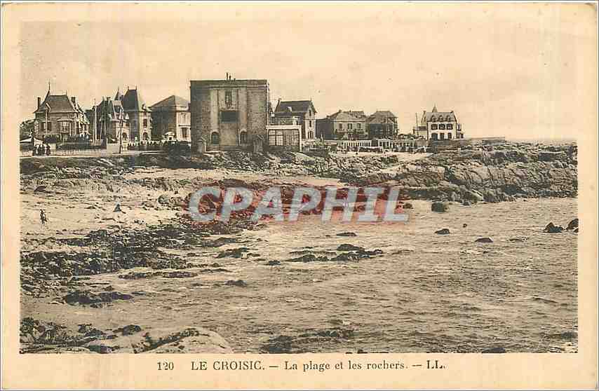 CPA Le Croisic la plage et les rochers 