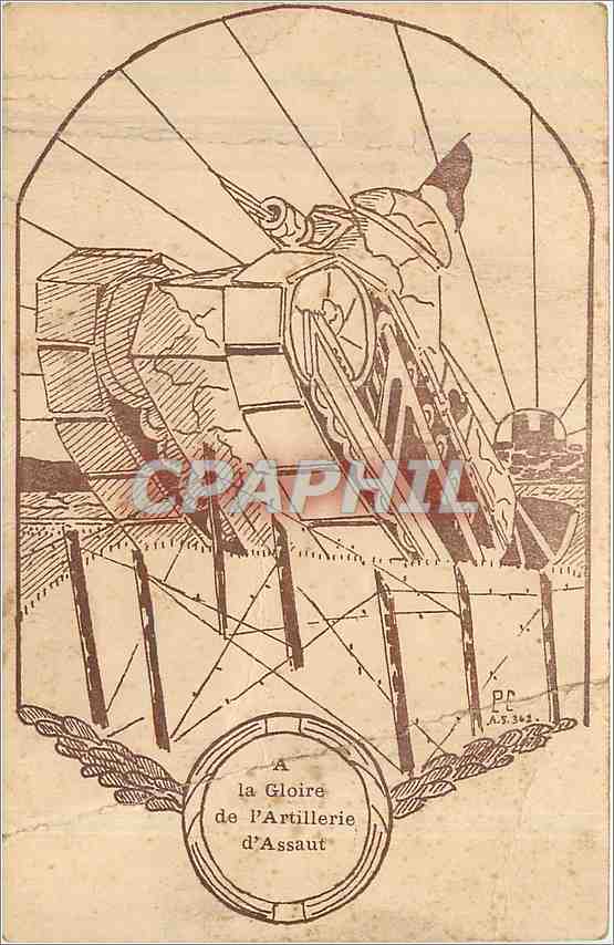 CPA A la Gloire de l'Artillerie d'Assaut Tank Militaria