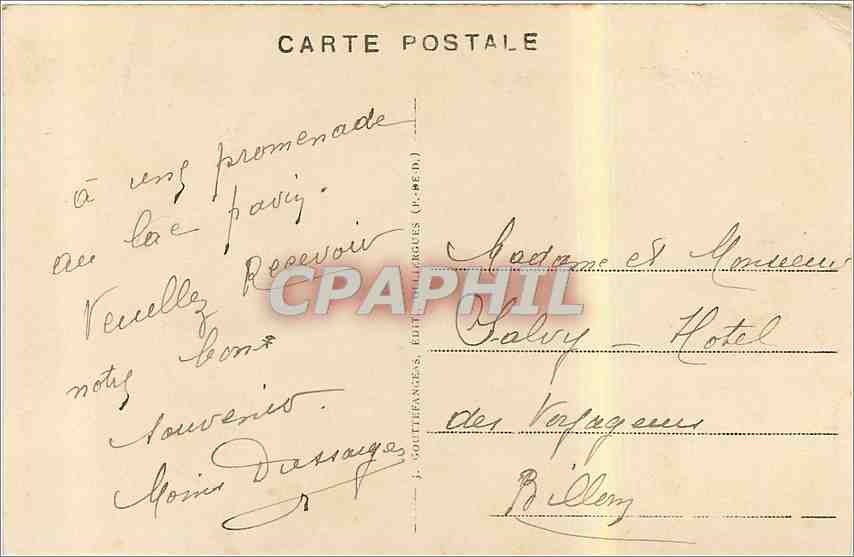 CPA L'Auvergne le Lac Pavin et le Puy de Montchal Volcan Quaternaire  — Rückseite